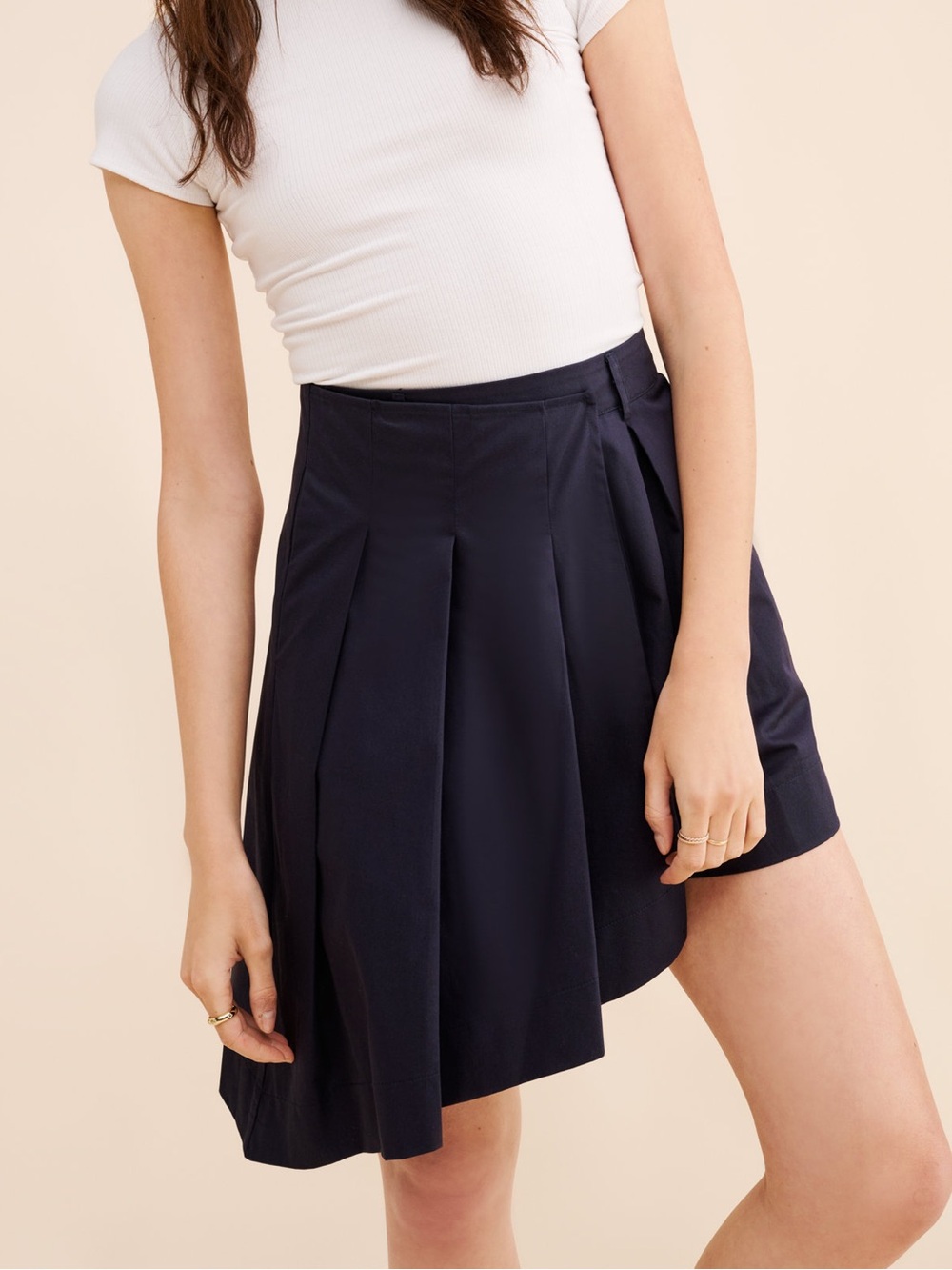 Allina Liu Navigator Asymmetrical Pleated Skort - Navy Blue - XXS - NWT